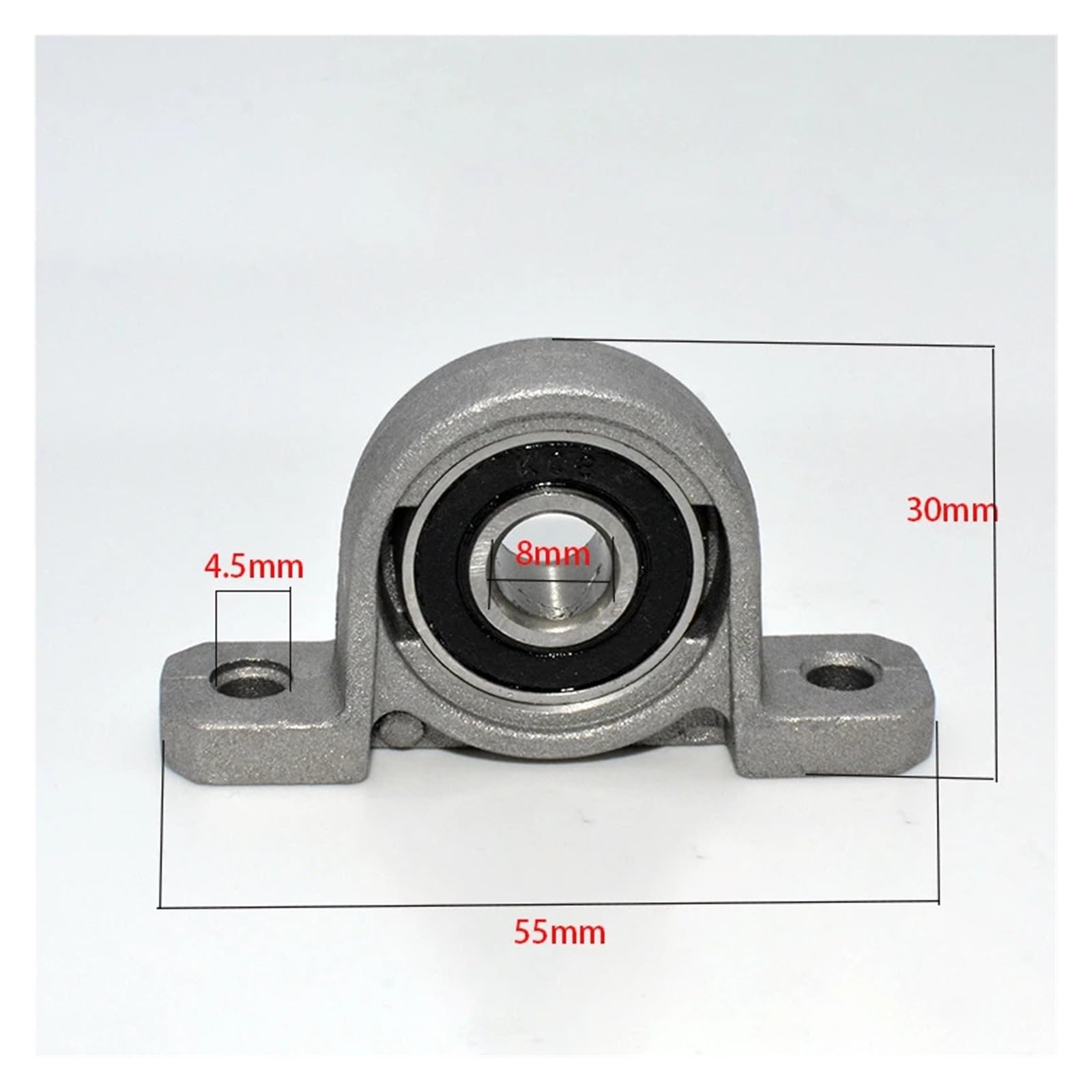 Rodamiento con bloque de almohadilla, Soporte de bloque de almohada con cojinete de bolas de aleación de zinc de 8 mm de diámetro interior KP08