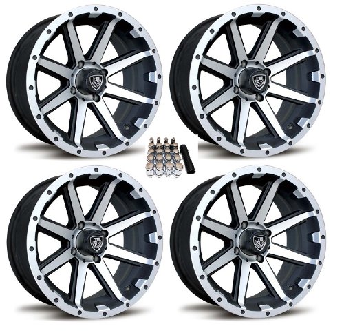 Fairway Alloys 14" Rebel Machined Golf Cart Wheels/Rims E-Z-GO & Club Car