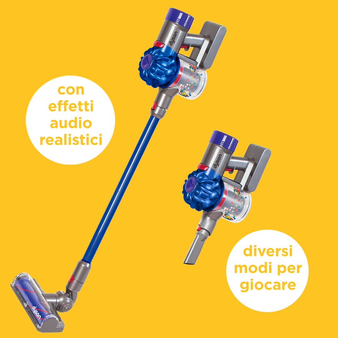 Casdon Dyson aspirapolvere senza filo | Aspirapolvere Dyson giocattolo interattivo ufficialmente autorizzato per bambini da 3 anni in su | Giochi di ruolo realistici e divertenti!