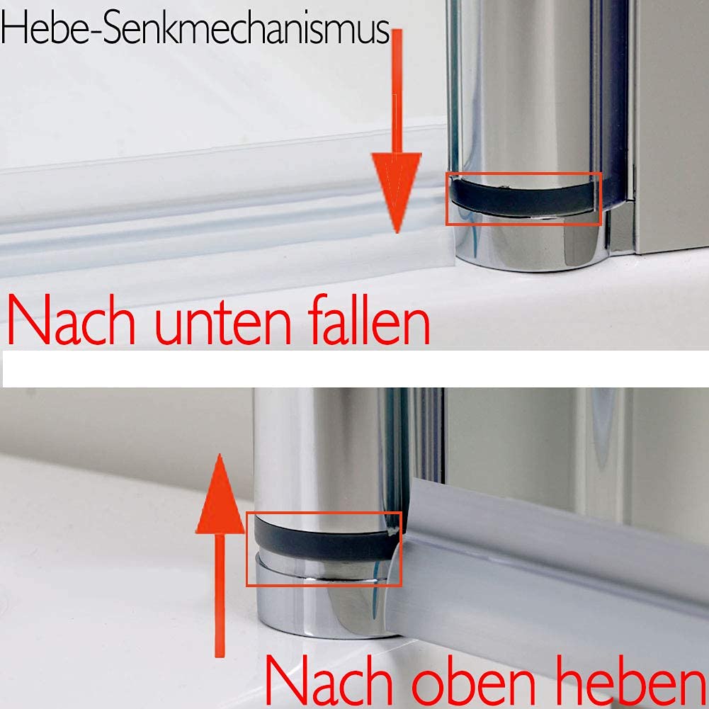 SONNI Duschwand für Badewanne faltbar 2 teilig 120x140 cm 6mm NANO-klarglas Badewannenaufsatz