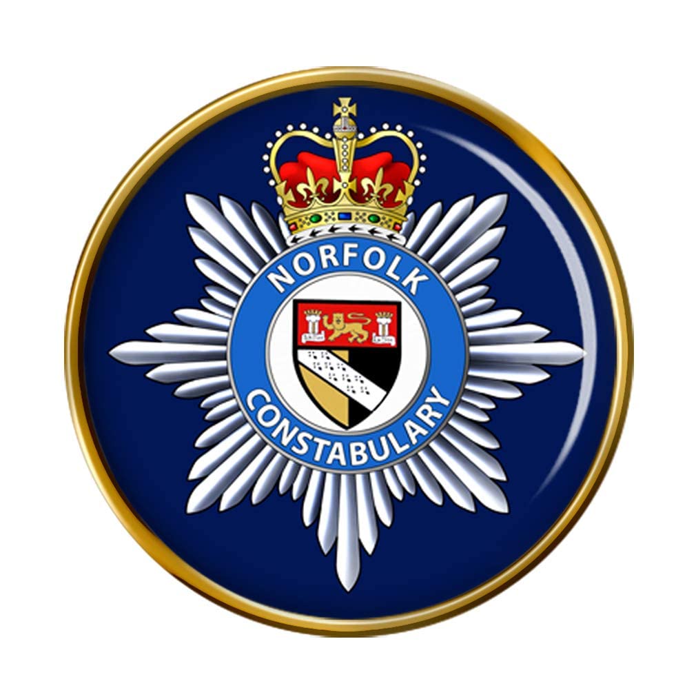 Giftshop Uk Men's Gold Norfolk Constabulary Pin Badge