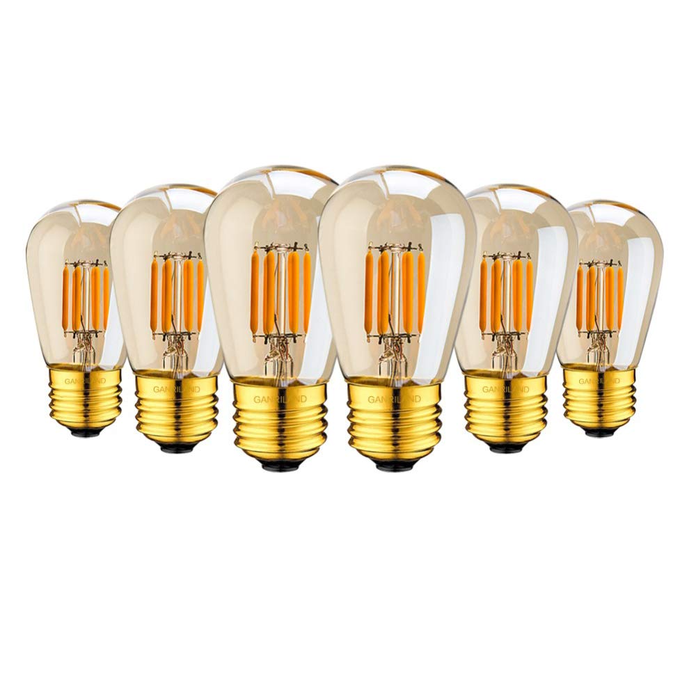QHYXT Gold Tint ST45 Dimmable LED Filament Bulb Edison Pearl Lamp 3W 2200K Decorative Pendant Brilant Light,E27 220v