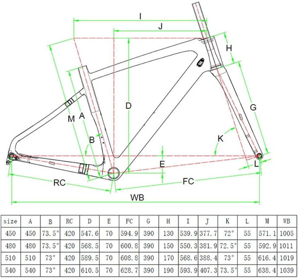 Road Bike Frameset Carbon Off-Road Racing Frame Set 100/142mm Thru Axle Disc Brake Frame 45/48/51/54cm Internal Routing(Black,48CM)
