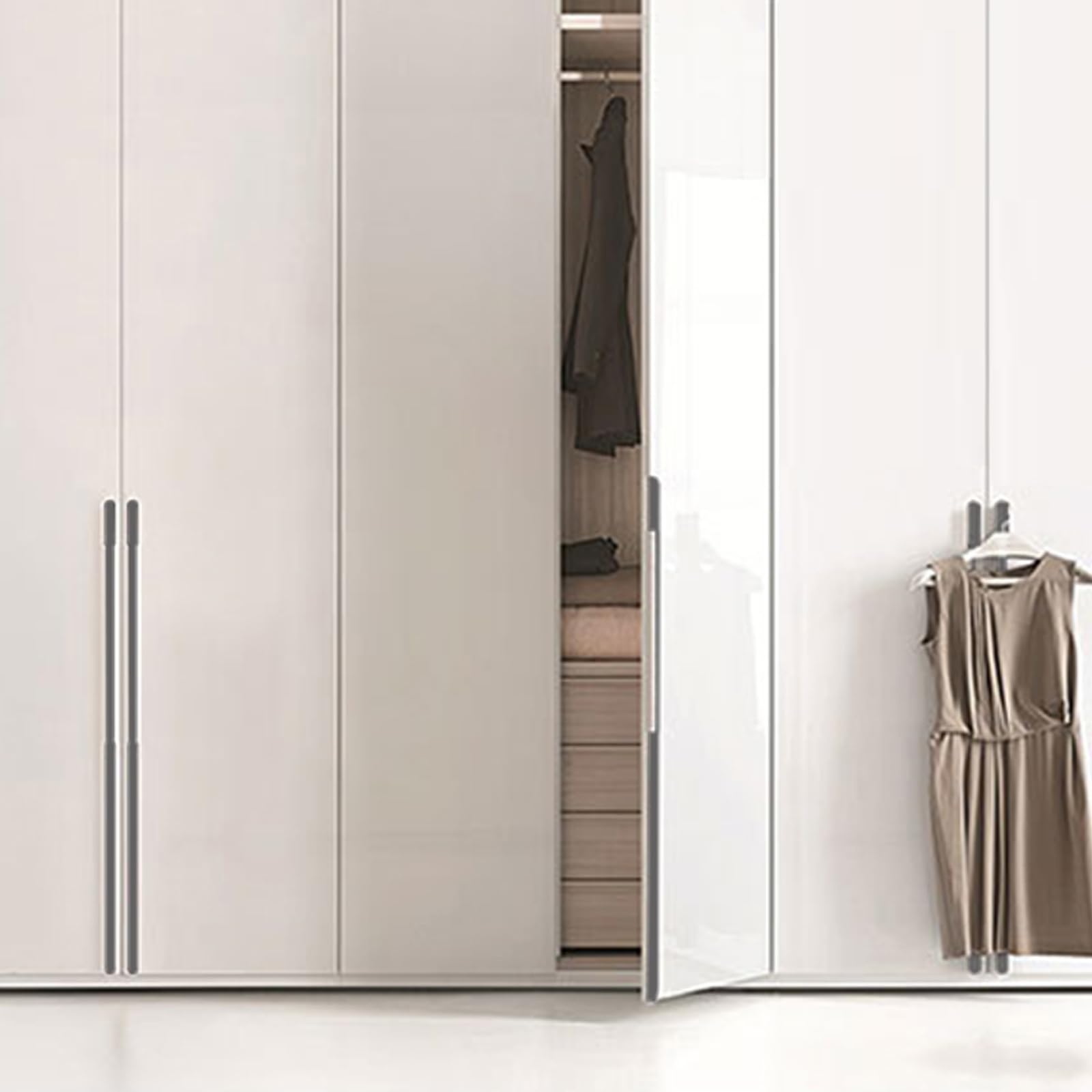 Griffe für Schränke Grau Lang,2 Griffe Küche Modern Massive Aluminium | Eloxierte Oberfläche Bügelgriff Lochzentren: 96 - 1160 mm Schubladengriff für Kleiderschrank Schublade Küche 960mm/37.8in
