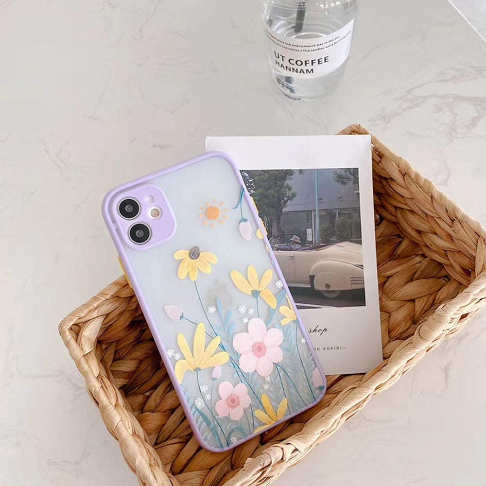 Ownest IPhone 11 Pro Hülle – Lavendel Blumen Design, Matte Silikon-Hülle Mit Blumenmuster