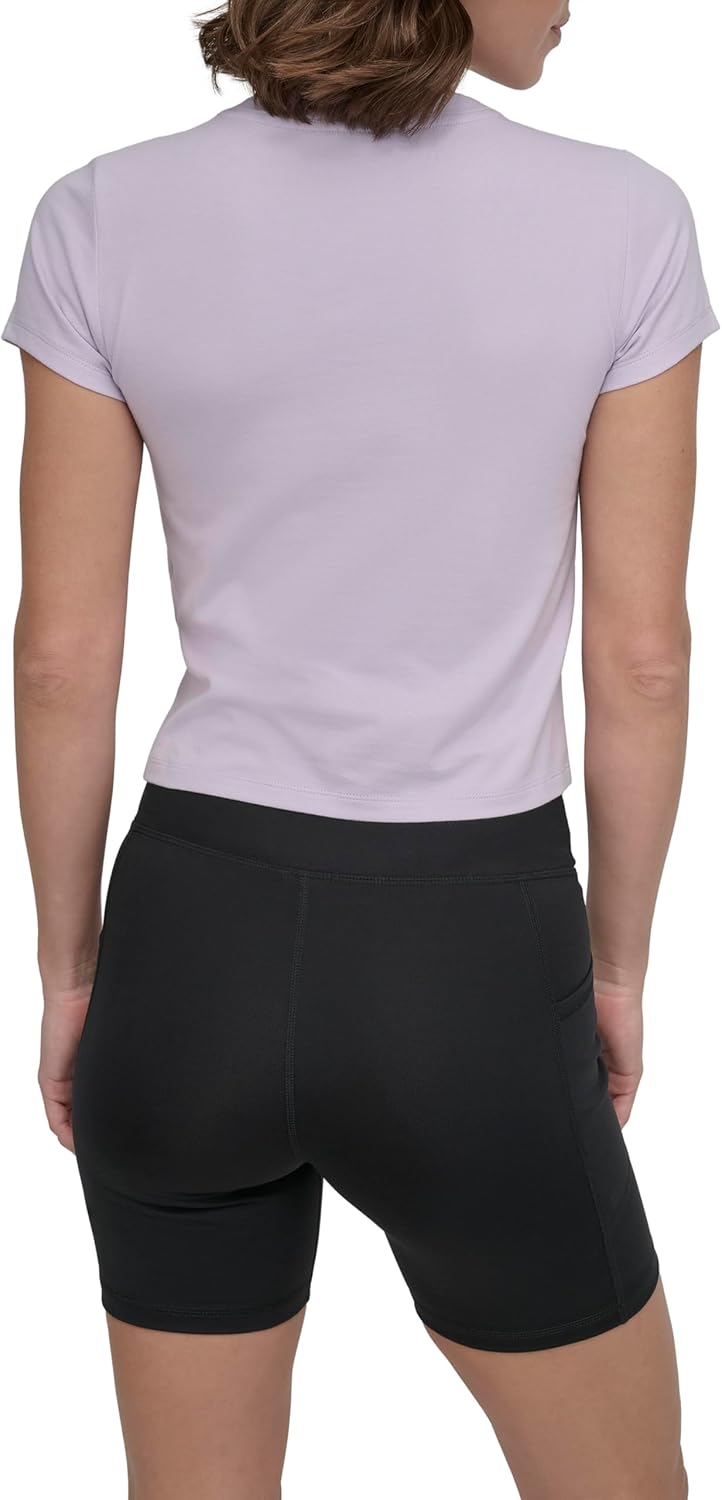 DKNY womens Foil Logo Short Sleeve Baby Tee - Image 4