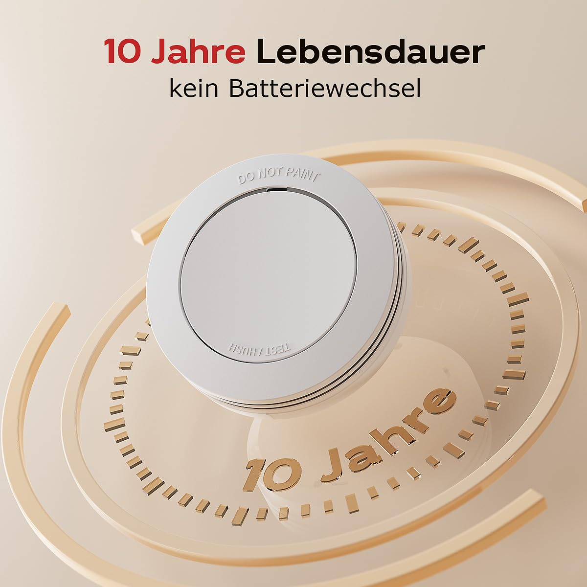 Safeliveo Rauchmelder 10-Jahres-Batterie 85 dB Alarm ohne Blinkende LED Stummschaltung EN 14604 6er Set