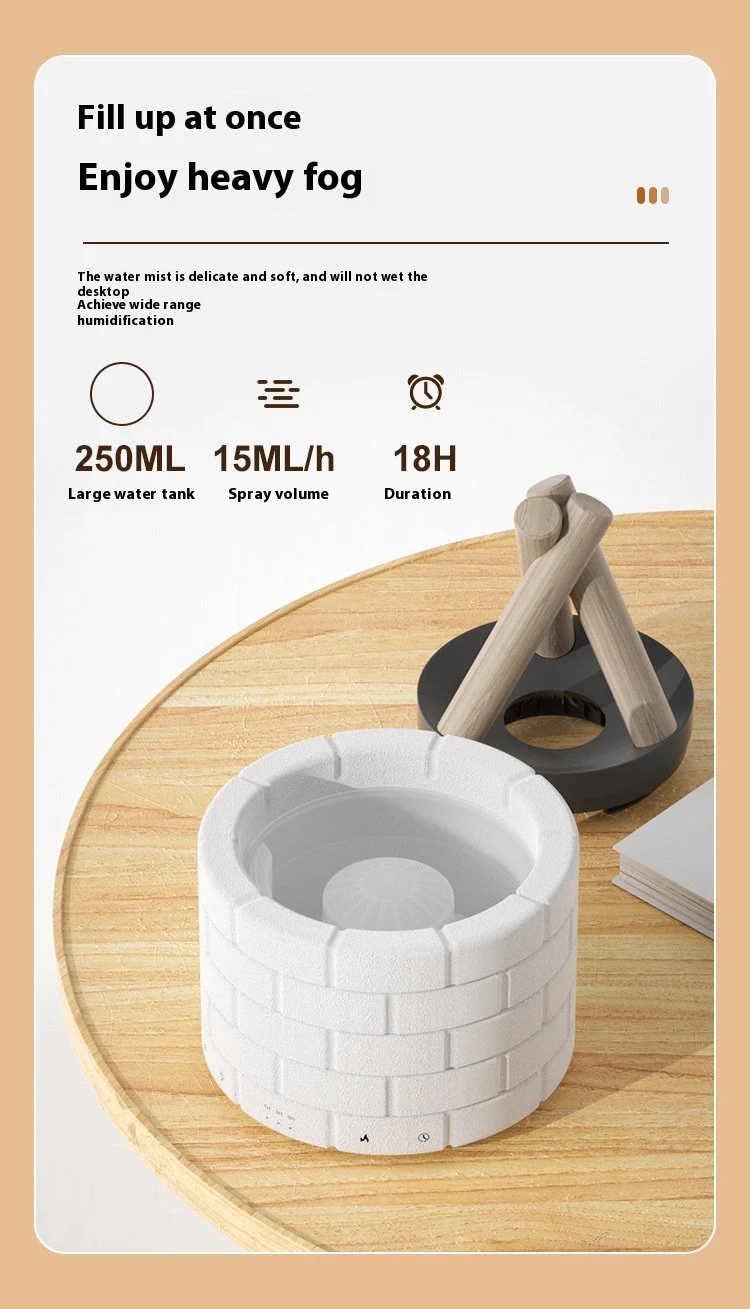 Dyfuzor zapachowy i nawilżacz płomienia, 250 ml, ultradźwiękowa mgiełka z czerwonym płomieniem, cicha praca, 3 tryby timera, zasilanie USB-C, do domu, biura, sypialni, kompatybilny z olejkami