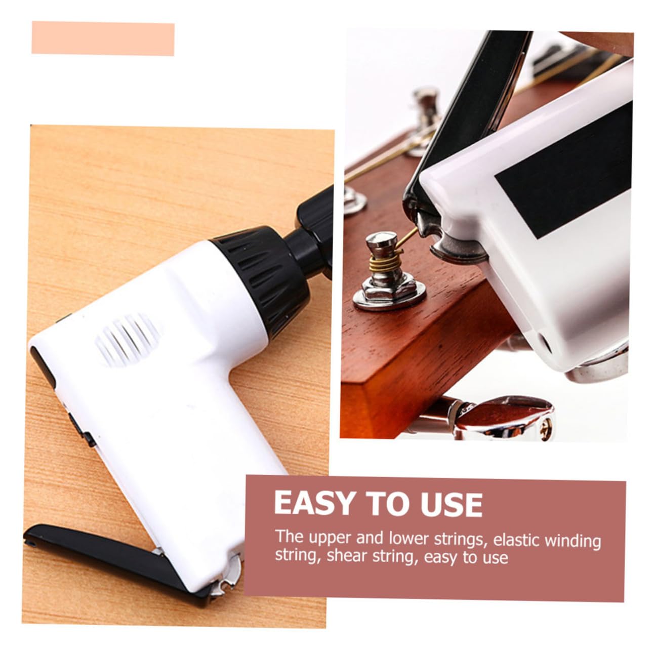 TOYANDONA Enrollador Eléctrico De Cuerdas Para Guitarra y Ukelele Herramienta Práctica Para Cambiar Cuerdas Accesorio Multifuncional Para Músicos