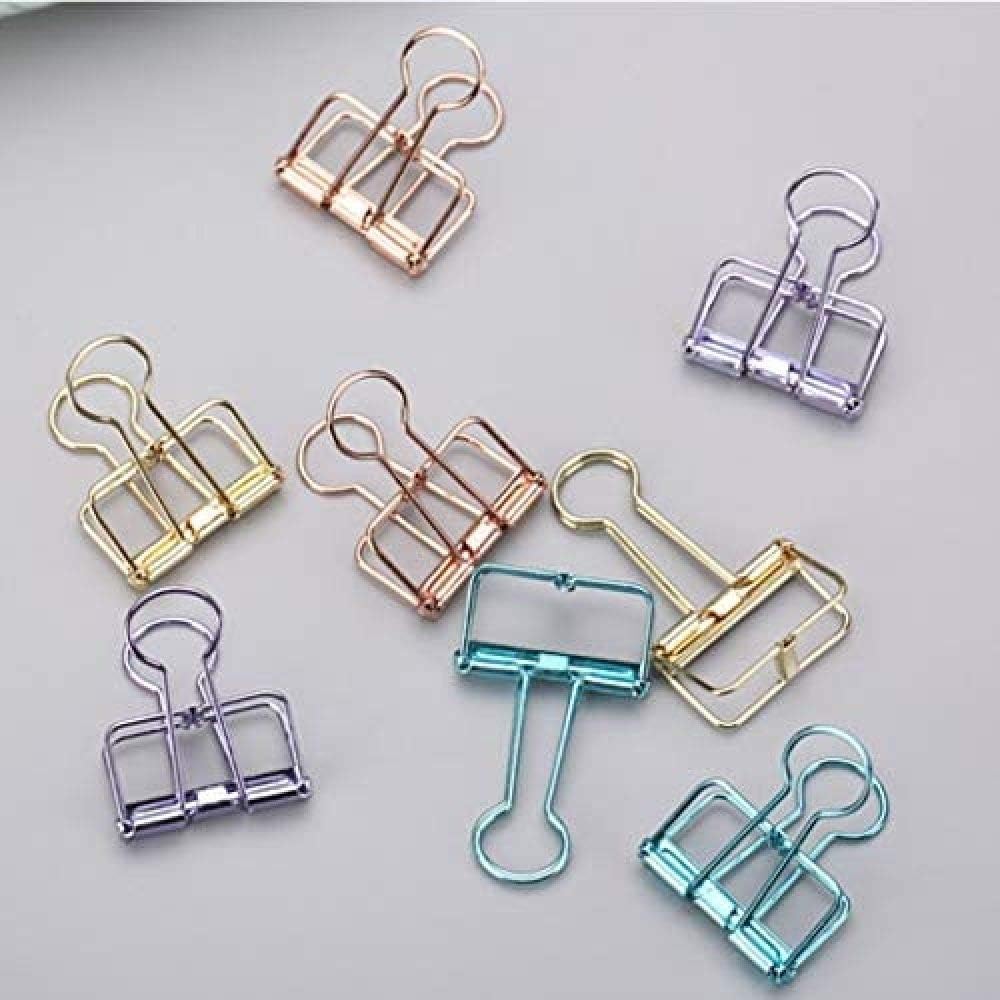 Metallklammern, Binder-Clips, Foldback-Clip, Foldback-Binder, Büroklammern, Scharnier for Fotos, Snacks, Taschen, Heimbürobedarf, 19/32 mm, vierfarbig, gemischt (Größe: 32 mm x 16 Stück) ( Size : 19mm