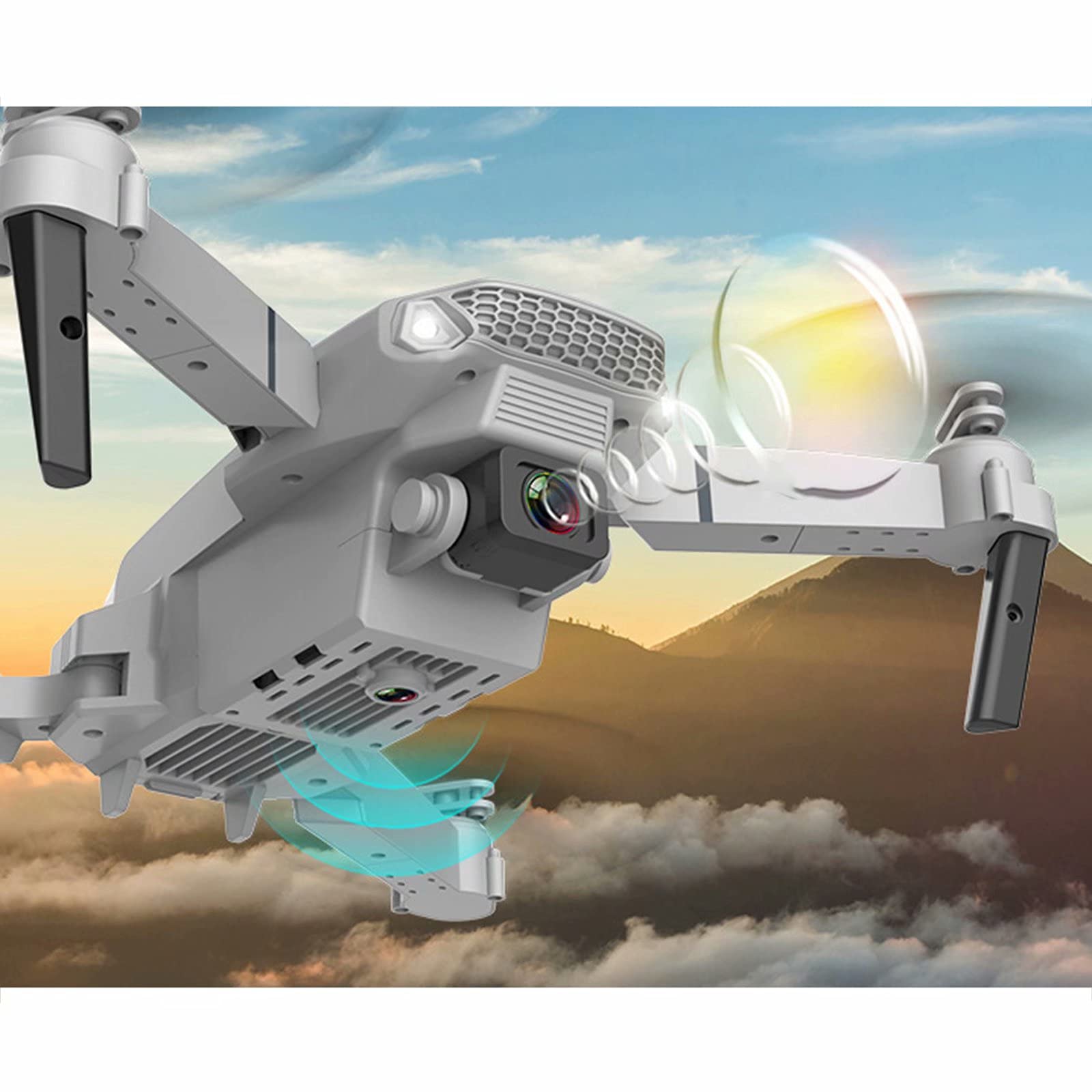 Dron RC z kamerą HD 4K - czas lotu 15 minut, podwójna kamera WiFi FPV transmisja na żywo mini zestaw drona z gimbalem, z funkcją Follow Me dla początkujących (czarne podwójne kamery)