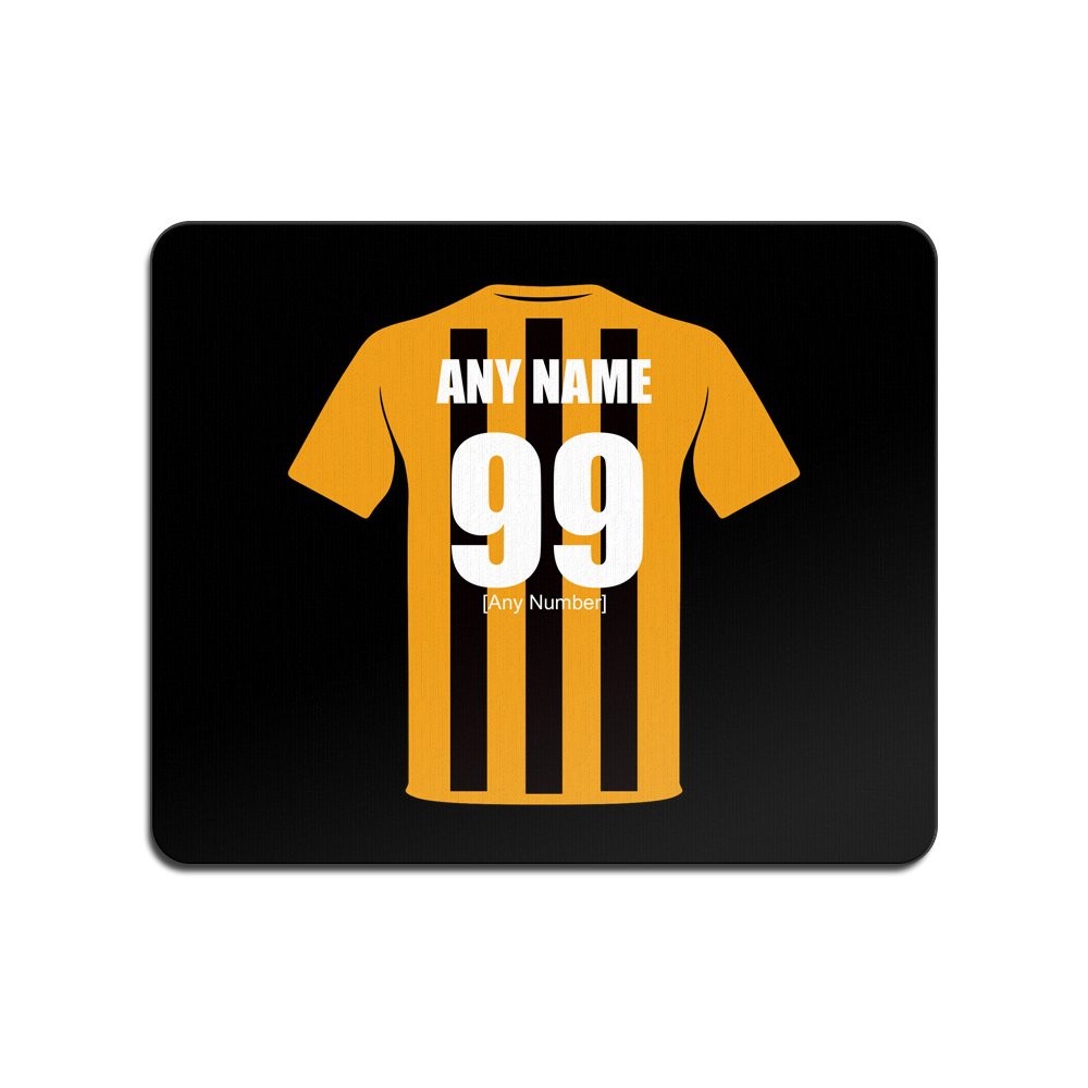 UNIGIFT Personalised Gift - Hull City Mouse Mat (Football Club Design Theme, Colour Options) - Any Name/Message on Your Unique Pad MouseMat MousePad - The Tigers AFC