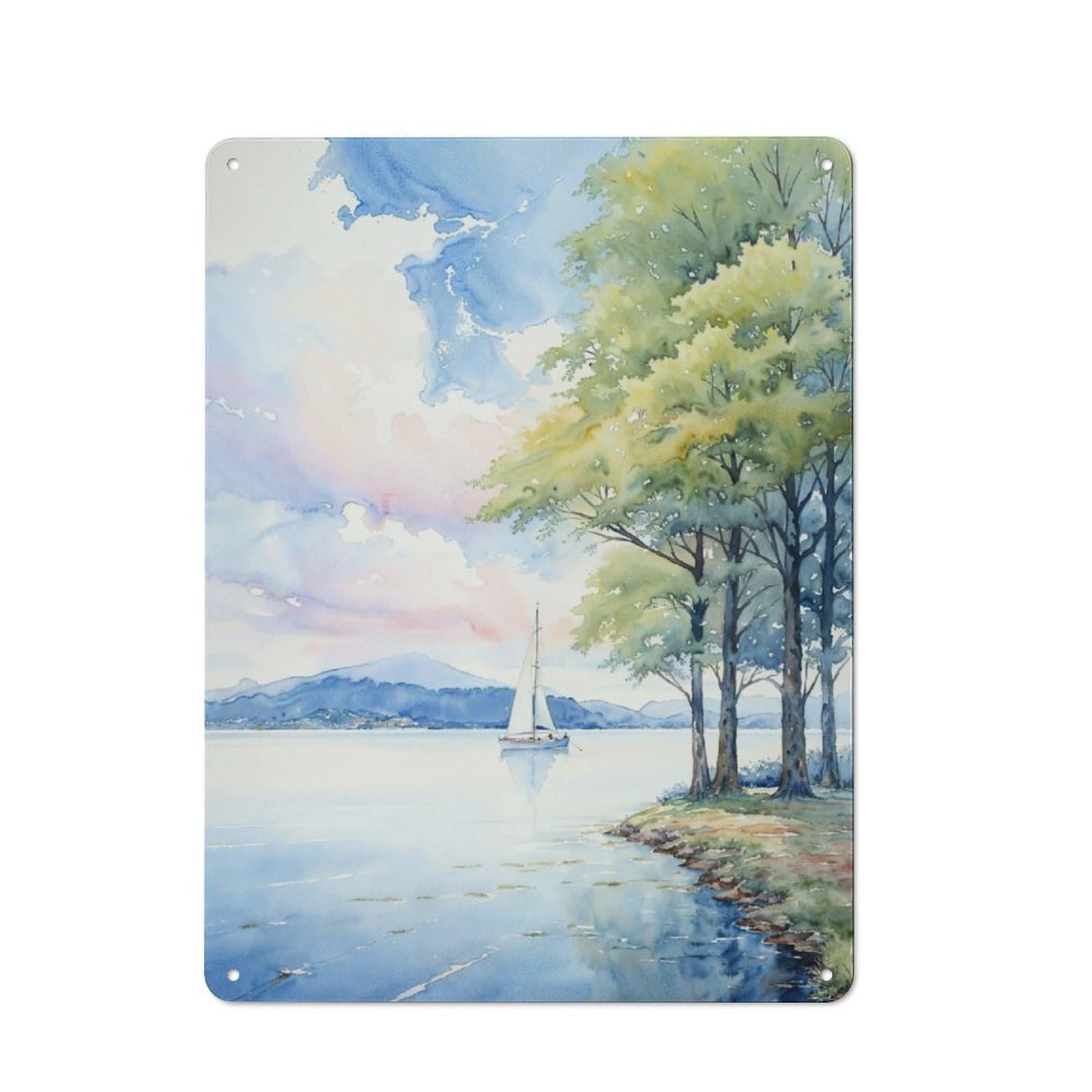 Junmoney Sail At Dawn Retro Tin Sign 40X30cm For Man Cave Or Games Room, A Decorative Christmas Gift For Leisure-Room Decor Enthusiasts