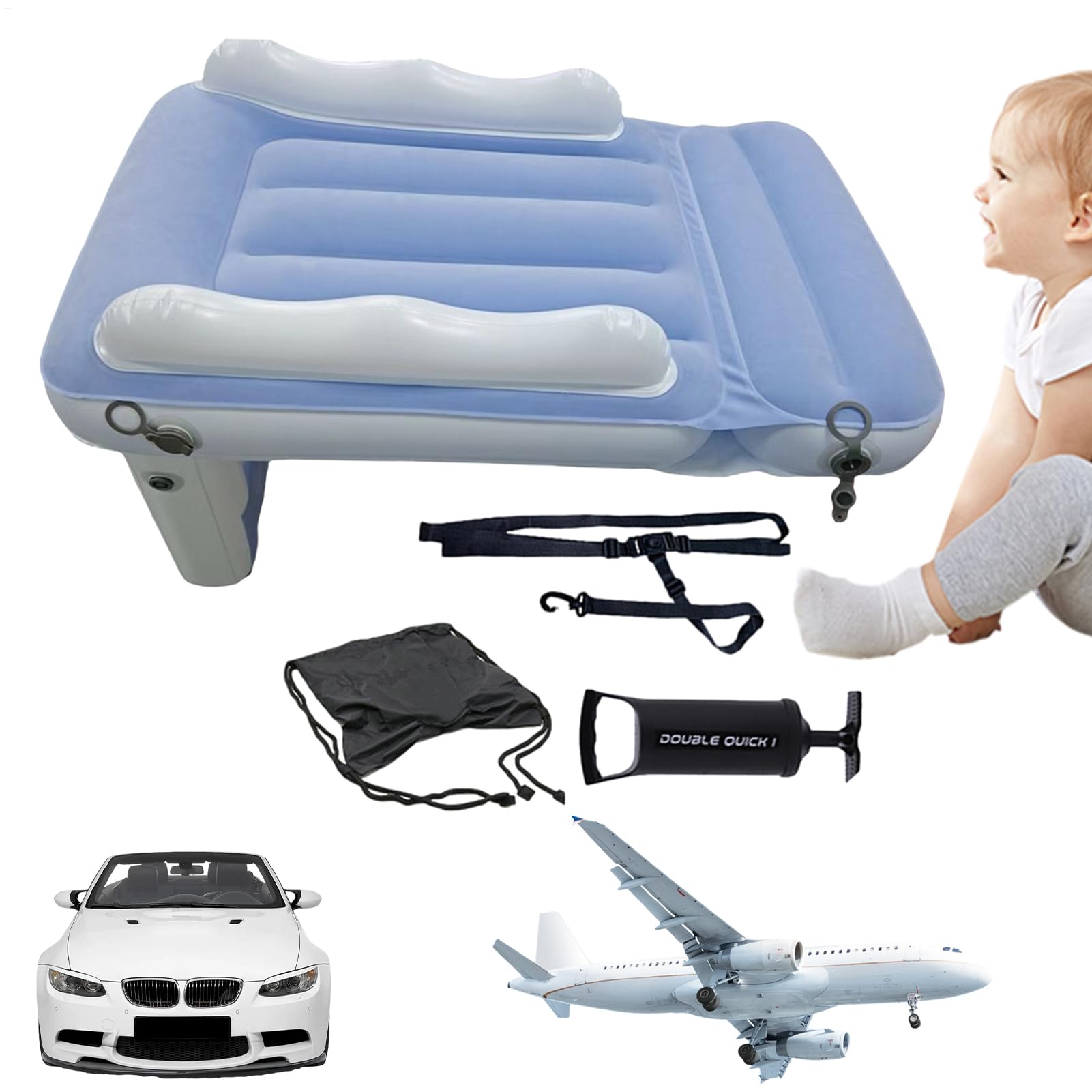 Aufblasbares Kinder-Reisebett, Baby-Flugzeug-Sitzverlängerung