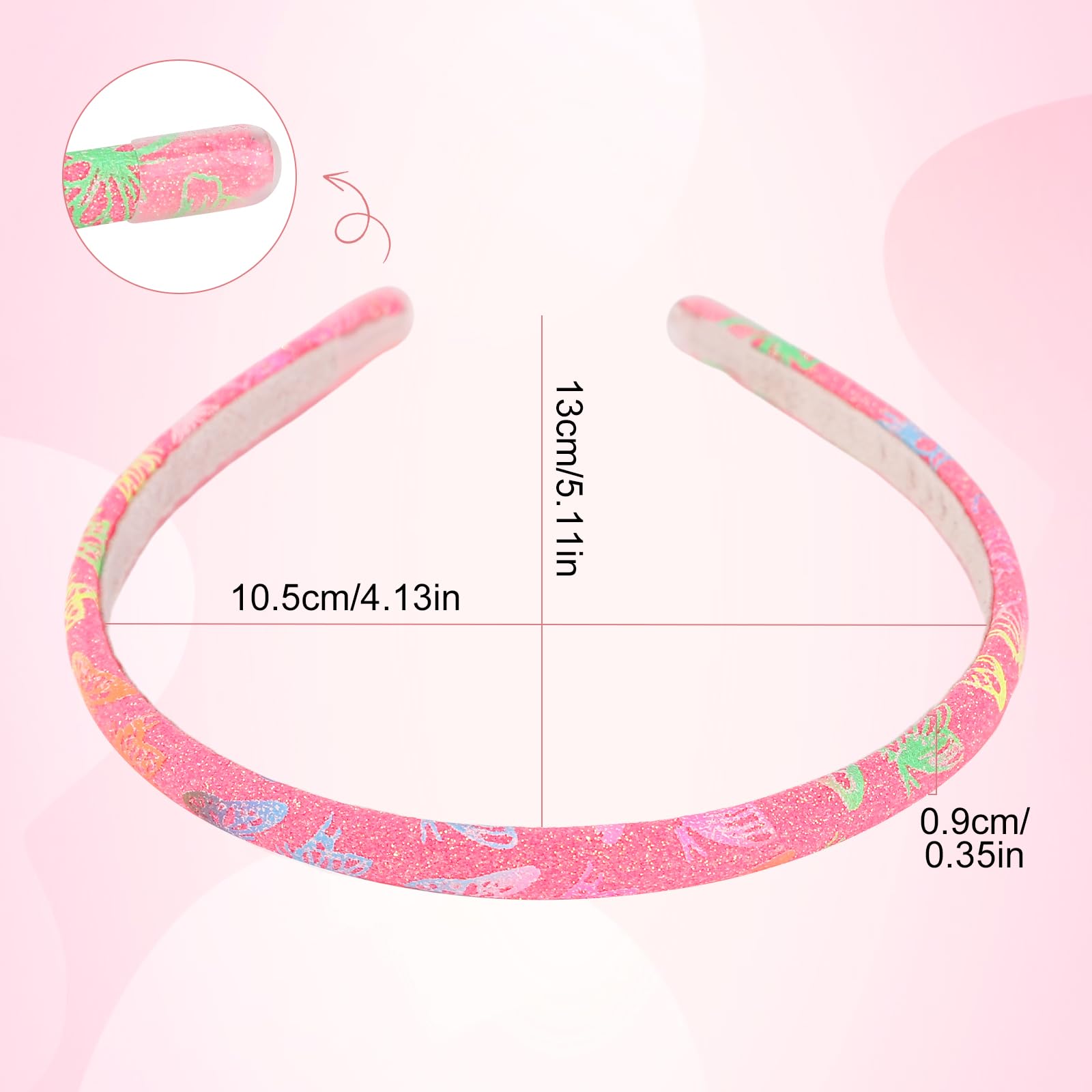 Girls Headband,Glitter Alice Band for Girls Bling Headbands,Sparkly Headband Rainbow Sequins Hairband,Glittery Head Band for Women Kids Children Toddlers Sparkle Headbands with Butterfly Heart Star - Image 2