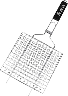 CLISPEED Acessórios Para Grelhar Para Churrasqueira Externa Churrasqueira Portátil Grelha Dobrável Grelha Para Peixes Para Grelhar Cesta Para Churrasco Acessórios Para Grelhar Cabo