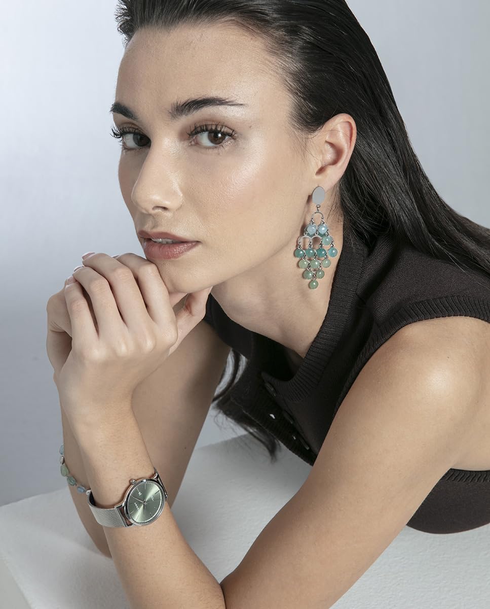Viceroy Reloj Mujer Elegante para Vestir de Acero Inoxidable - 33 mm - Movimiento de Cuarzo - Bisel Dorado - 401344