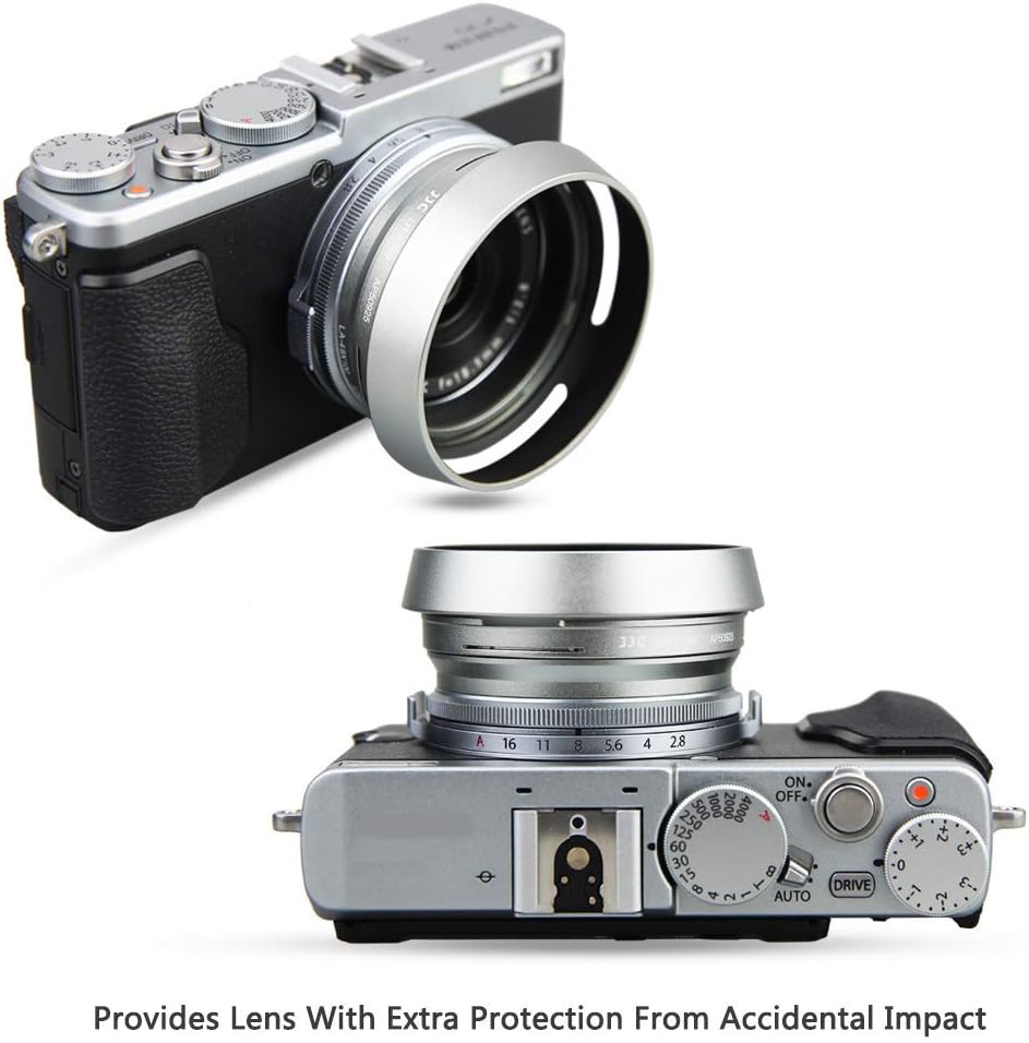 JJC LH-X100 Metal Lens Hood Sun Shade with 49mm Filter Adapter Ring for Fuji Fujifilm X100VI X100V X100F X100T X100S X100 Digital Camera(Not Fits Fujifilm Original Lens Cap), Silver Color - Image 4