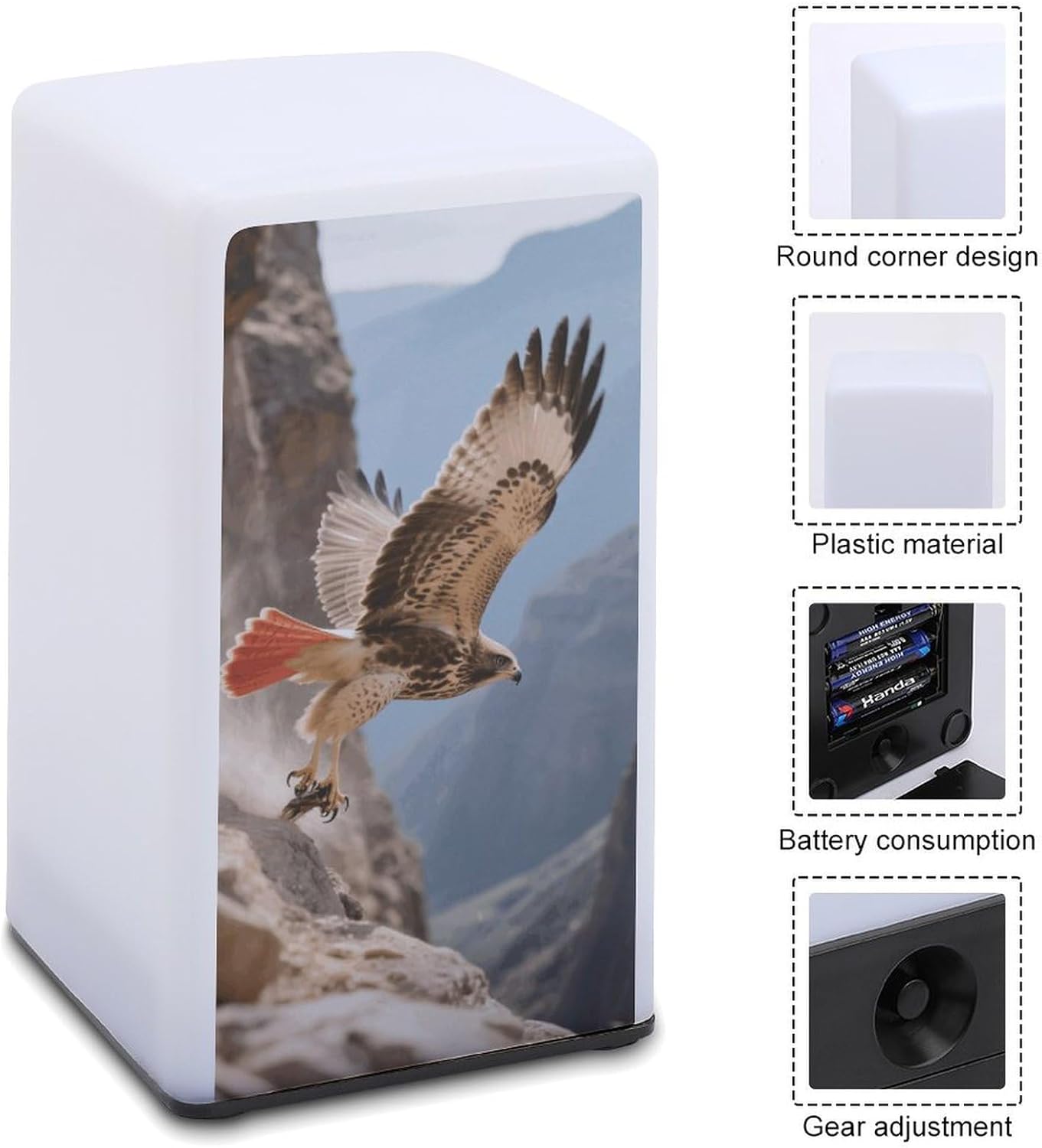 Dimmable Portable Desk Lamp Reading Table Lamp The Eagle in The Valley Bedside Night Light Battery Powered for Home Office Gift