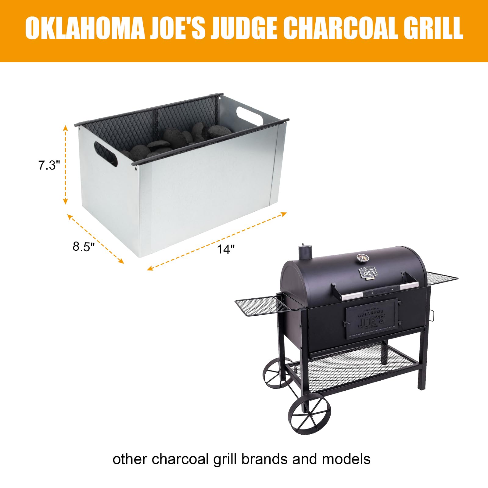 AjinTeby Charcoal Grill Smoker Box & Basket for Oklahoma Joe's