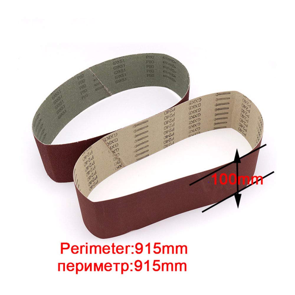 Juego de bandas lijadoras mixtas, 915 mm * 100 mm Pulido Rectificado Lijadora Bandas de Lijado Banda de Pulido de Madera Afilado de Alúmina Abrasivo Herramienta de Metal Suave, 320(80)