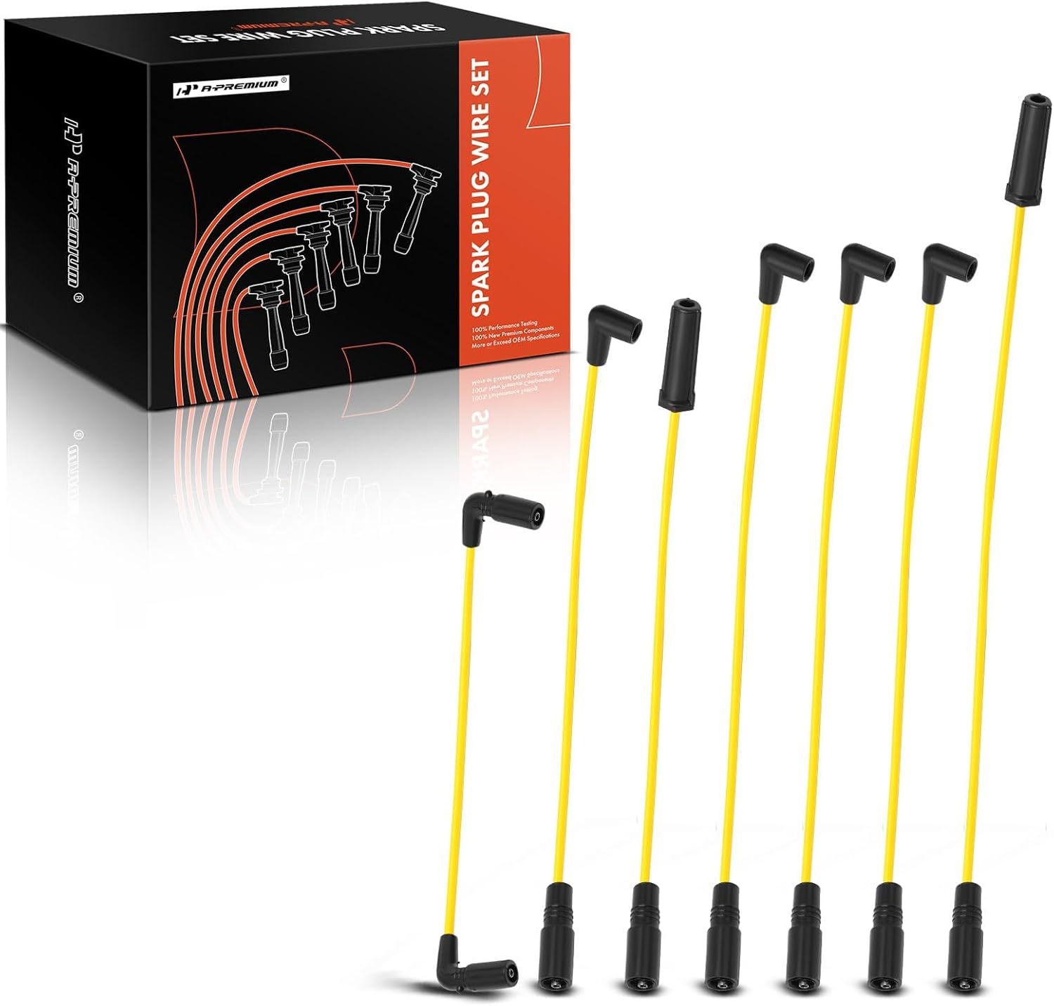 A-Premium Ignition Spark Plug Wires Set of 7 Compatible with Chevrolet Express 1500 2500, Blazer, Astro, C1500, K1500 & GMC Savana 1500 2500 3500, Sonoma, Jimmy, Safari & Isuzu Hombre & Oldsmobile