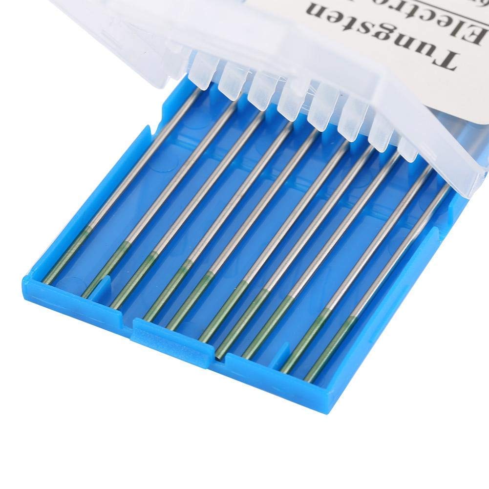 Reine Wolfram-Elektrodenstange Professionelle Grüne Spitze TIG Stick Für AC Schweißgerät WP (1.6mm*175mm) 10 Stücke Schweißelektrode Für Lichtbogenschweißen Schweißausrüstung