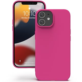 YATWIN Silicone Back Case for iPhone 12 Mini, Soft-Touch Phone Back Cover for Apple iPhone 12 Mini - Magenta