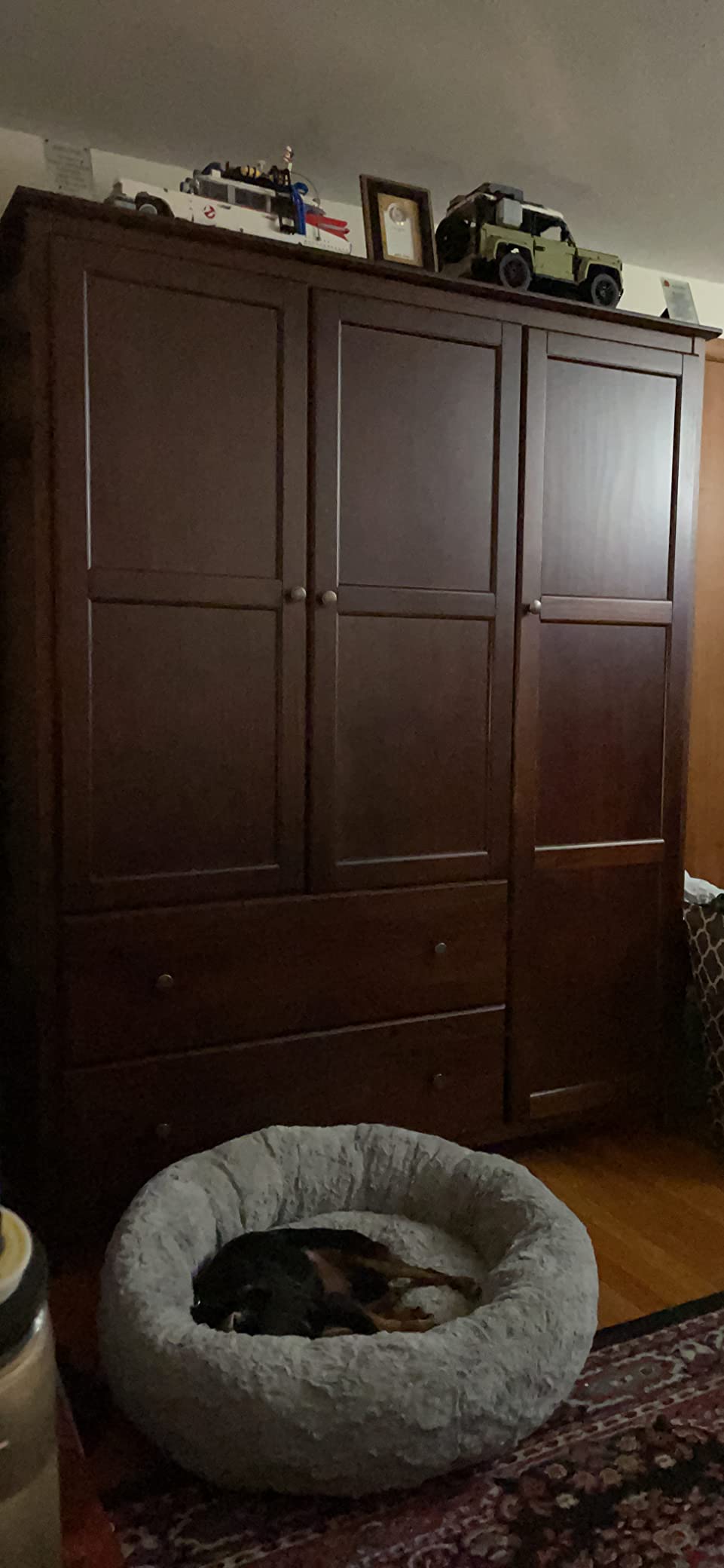 66/mo Finance Grain Wood Furniture Shaker 3Door Wardrobe, Walnut