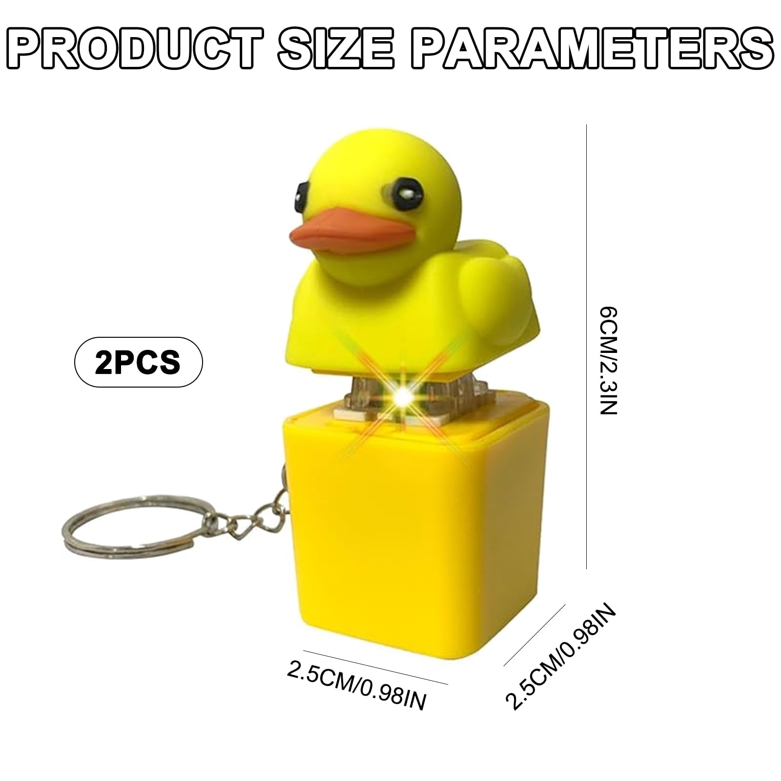 2Pcs Quacking Duck Fidget Toy, Ducky Keychain Keyboard, Duck Keyboard Fidget Toy, Duck Keyboard that Quacks - Image 2