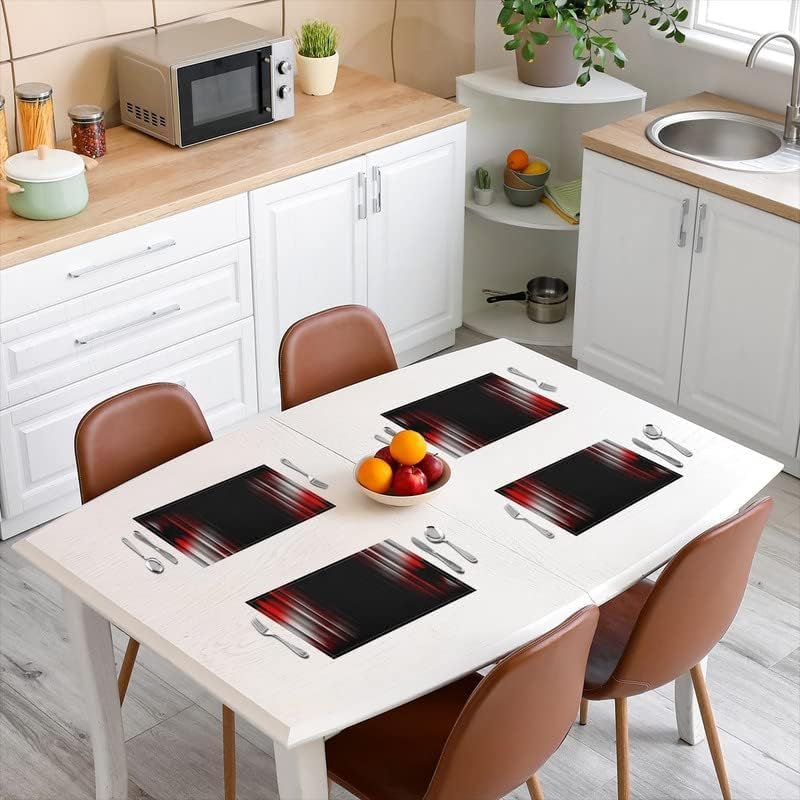 Miniatura 4 de jejeloiu Juego de 4 manteles individuales geométricos abstractos degradados, manteles individuales modernos para cocina, comedor, decoración