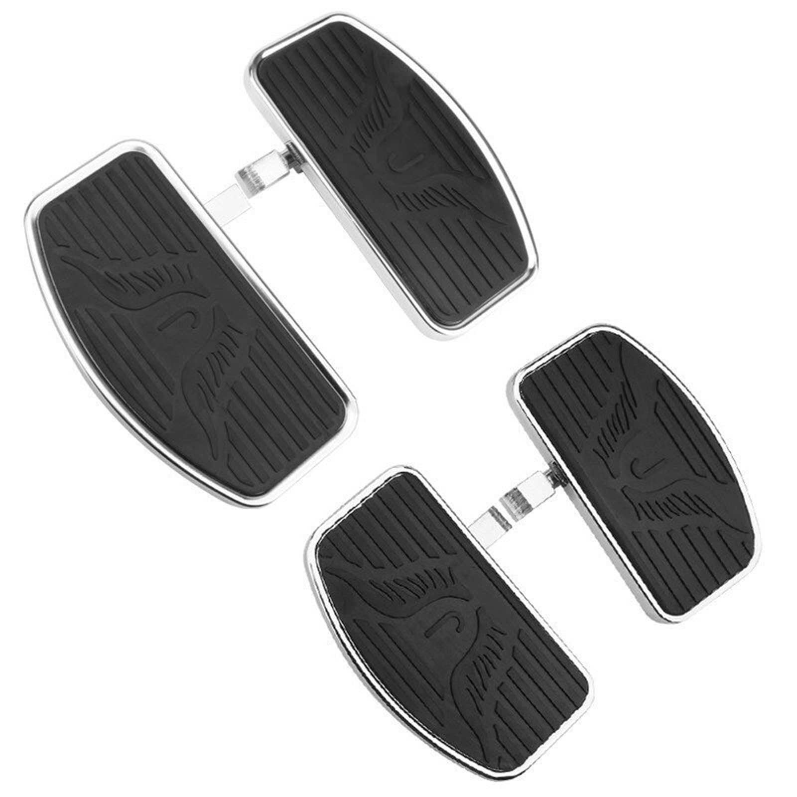 Cale Pieds Moto Repose-pieds avant et arrière larges pour pilote conducteur compatibles avec Yamaha Dragstar Kawasaki. Compatible Honda Shadow(Front)