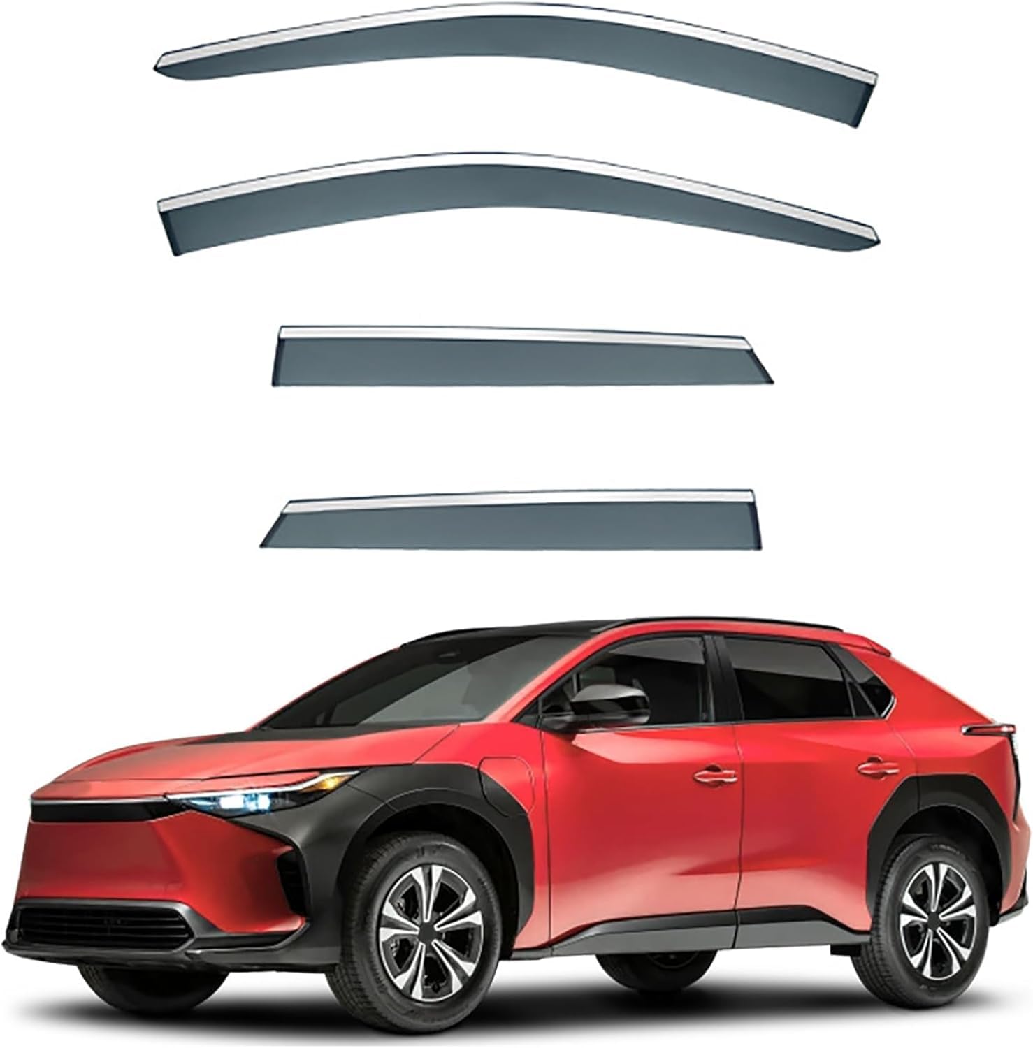 Zadiko Light Wind Deflectors For Toyota Bz4x Mk1-Ea10 2022 2023 2024 Window Wind Deflector Visor Rain Smoke Guards Automotive Accessories Door Rain Deflectors