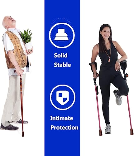 Miniatura 5 de Cane Tips Heavy Duty, Ultra Durable Crutch Accessories Replacement Tips for Walking StickWalkers4 Prong Cane, Flat Base, High Polymer Rubber Material