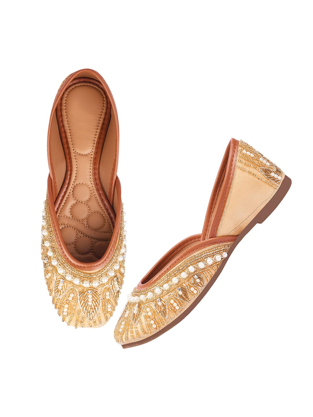 Designer Emboidery with Stone Work Mojari Ethnic Jutti Attractive Design for Womens & Girls