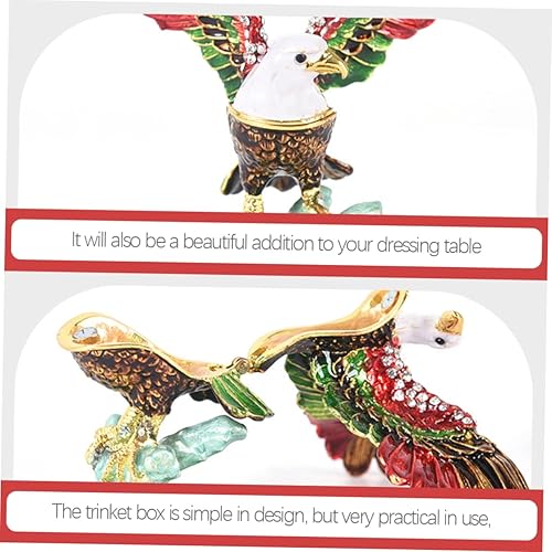 Vista 4 de NOLITOY Decoración de escritorio con bisagras, decoración retro esmaltada de águila, decoración de mesa, pintada a mano, estatuilla de águila