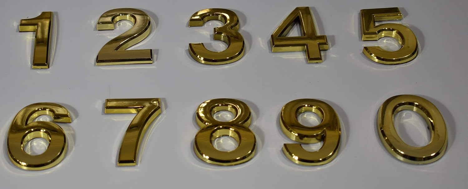 1 PCS - Apartment Number Sign/Mailbox Number Sign, Door Number Sign. Letter S Gold (Gold, 3D, Size 2.75 x 1.75, Comes with Double Sided Tape)- The Maple line