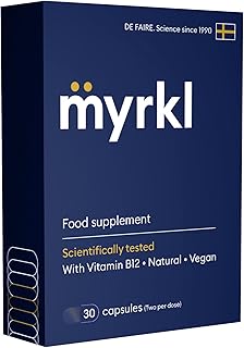 Myrkl | Vitamin B12 which Helps Reduce Tiredness and Fatigue | Probiotics & L Cysteine| Food Supplement | Scientifically Tested| Natural | Vegan | 30 Capsules
