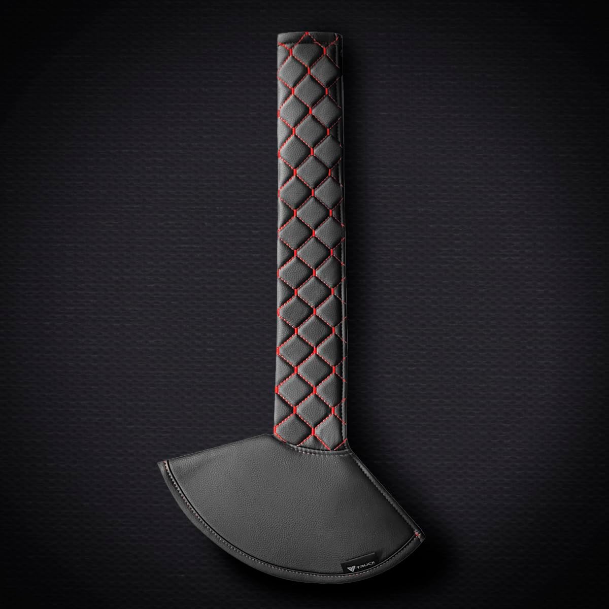 17-Inch Shifter Boot Cover for Semi Trucks – Black Faux Leather Gear Shift Boot with Red Stitching, Universal Heavy-Duty Replacement for Manual Transmission Truck Interiors