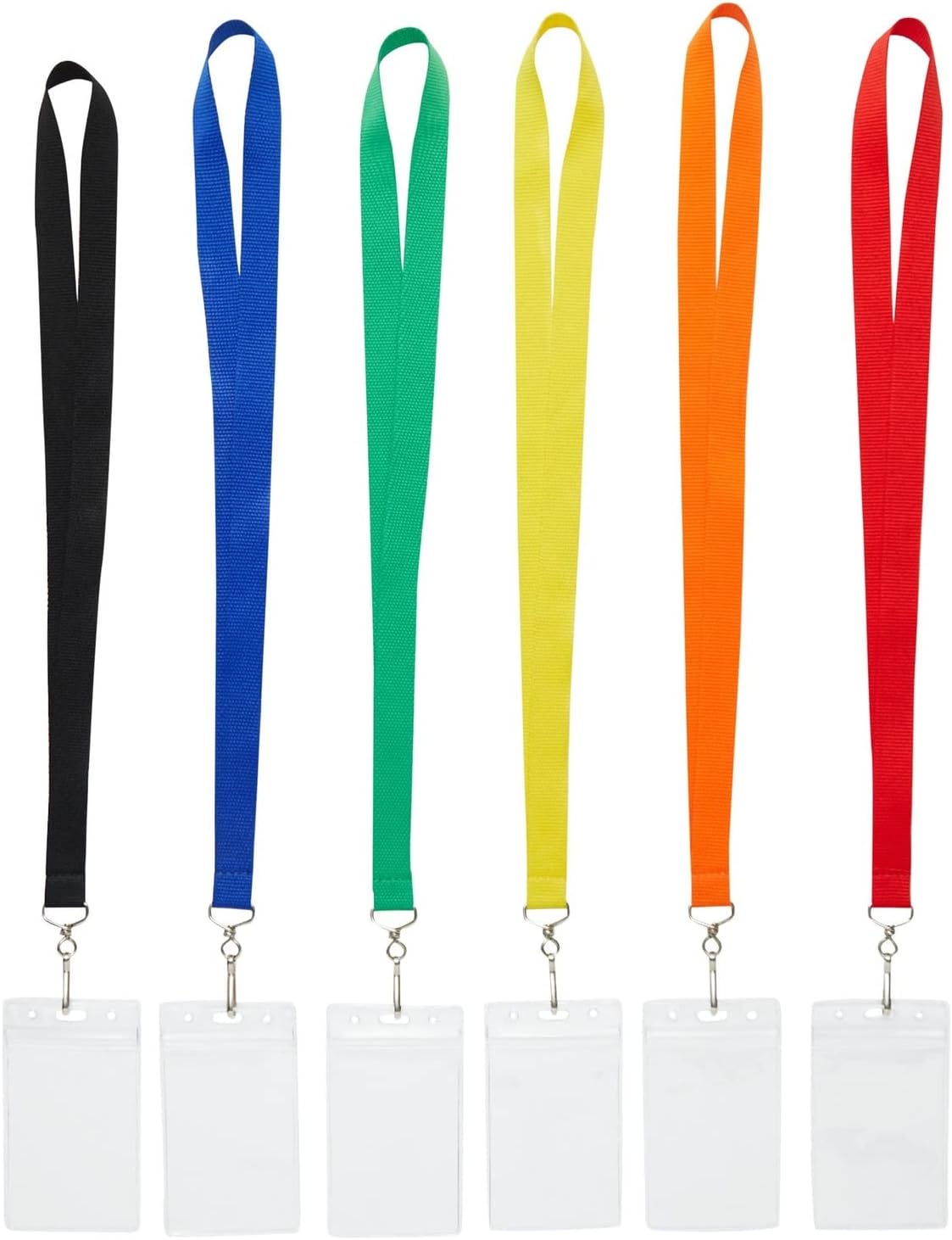 Juvale Lanyards for ID Badges - 6 Assorted Colors, 36 Inches, 24 Count - Polyester with Clear Badge Holder & Secure Clasp for School Supplies, Name Tags & Hall Passes - Image 9