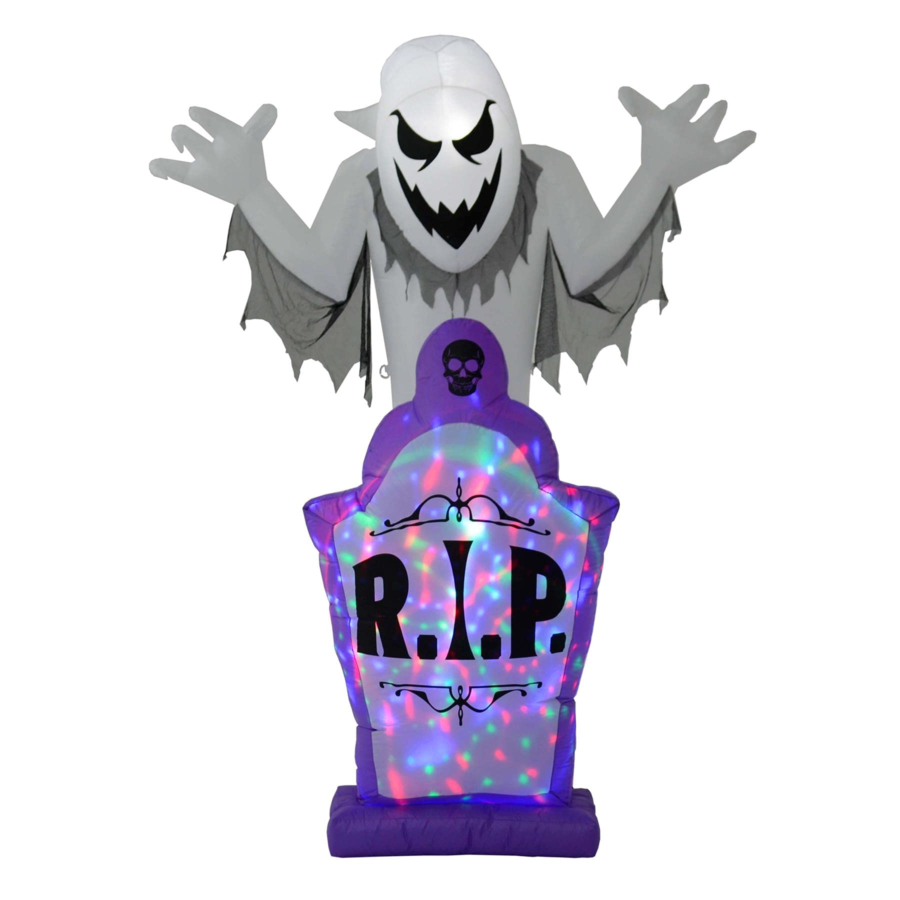 Mr Crimbo Large Inflatable Halloween Decoration Party Light Up 7ft Ghost Gravestone
