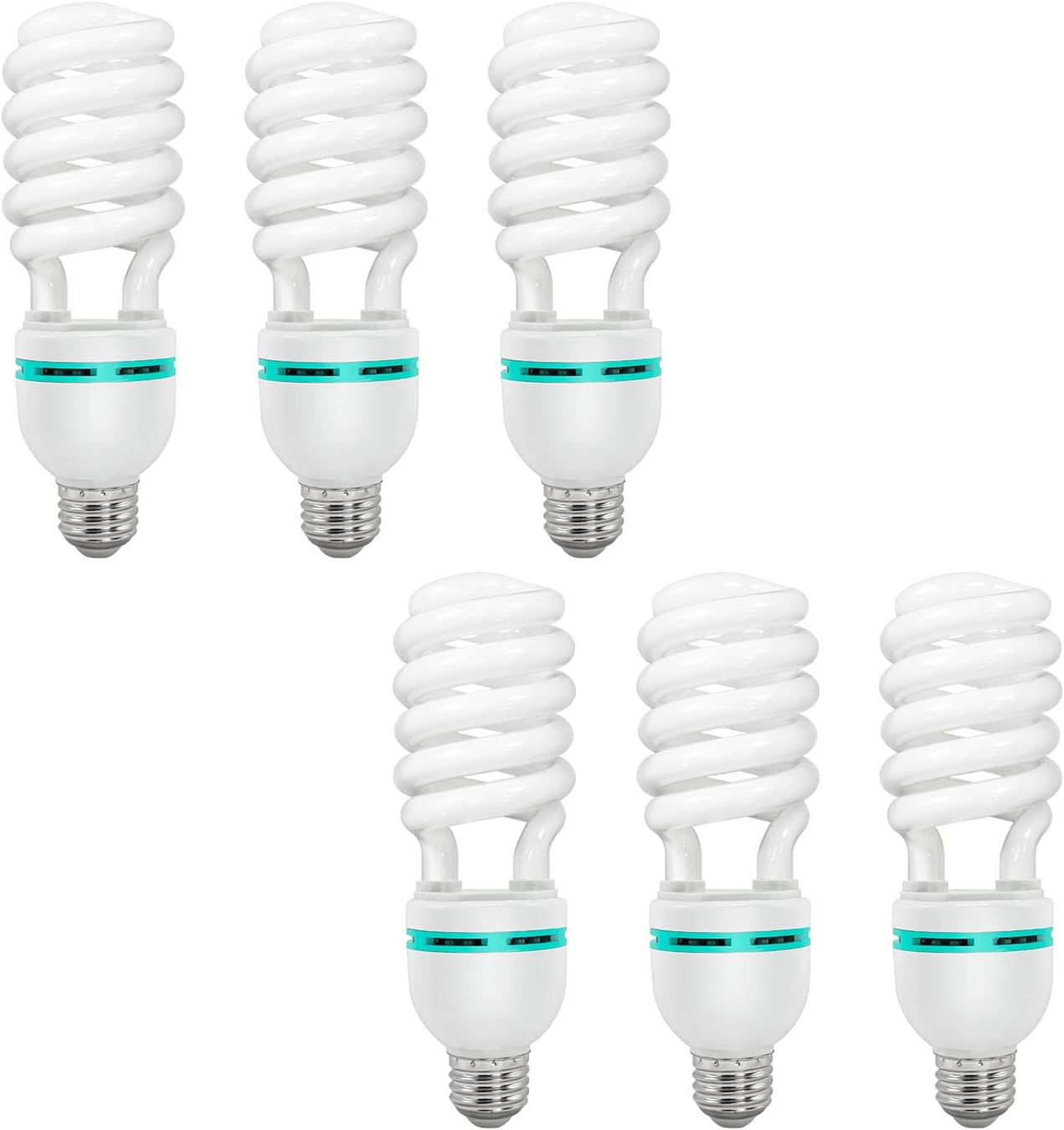 LimoStudio [6 Pack] CFL 45W Light Bulb Neutral Day Light, 5500K, 2300 Lumen, 95>CRI, Compact Fluorescent Full Spectrum Multi Purpose Lighting, Photography, Video, High Energy Efficiency, AGG3287