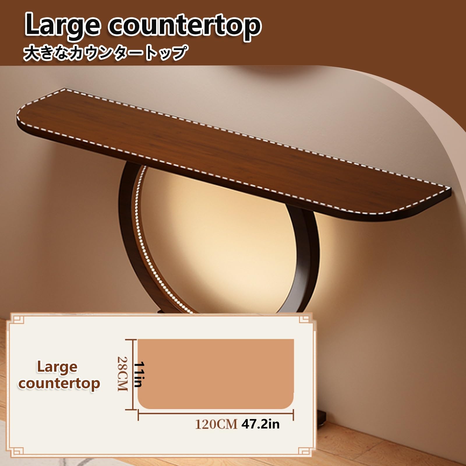 Tavolo consolle stretto moderno in legno, multifunzionale, per ingresso e soggiorno, con ripiano inferiore, 39.3in / 100 cm, decorazione per camera da letto e corridoio