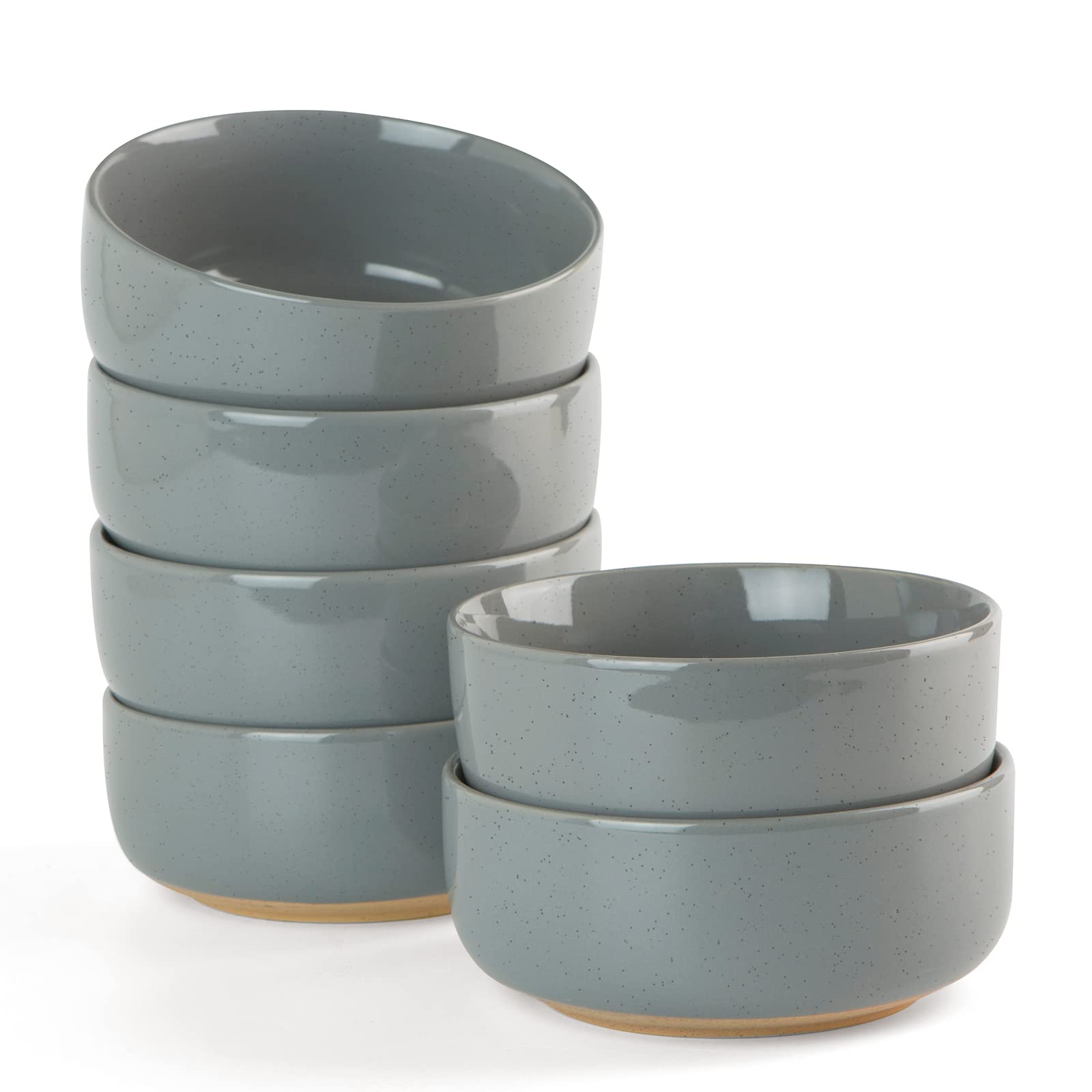 famiware Milkyway Cereal Bowl, Soup Bowls for 6, 25 Ounce Bowls Set for Kitchen, Bowl Set for Cereal Soup Rice Pasta Salad Oatmeal, Dark Gray