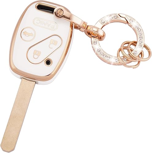 EKALA Funda para llavero Honda, TPU suave, protección completa, funda inteligente con llavero brillante para Honda Accord Civic CR-V Pilot Element 4