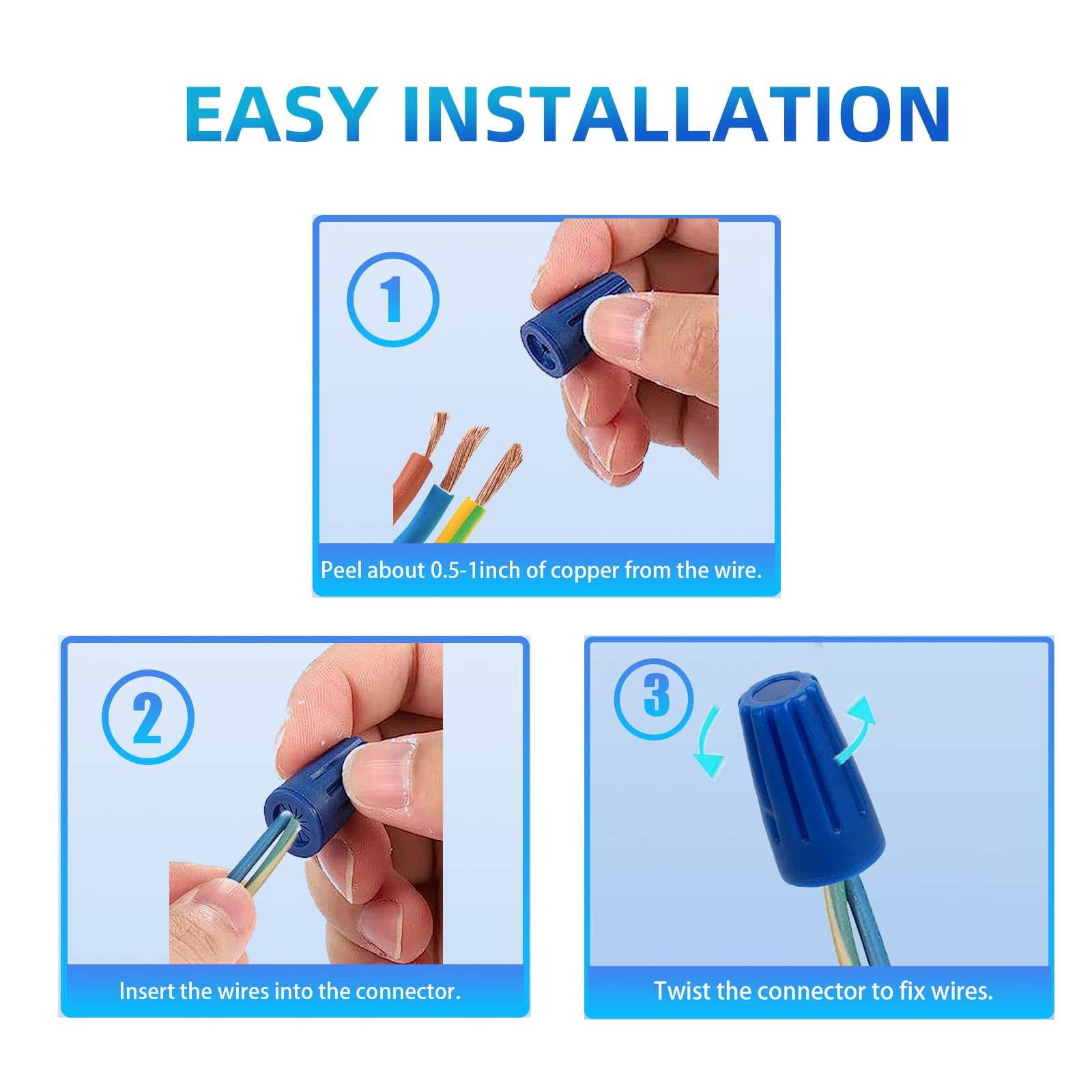 HL 30Pcs Waterproof Wire Electrical Connectors Outdoor Seal Electrical Twist Nuts Caps Cable Terminals Connector Endurin I.1165266081