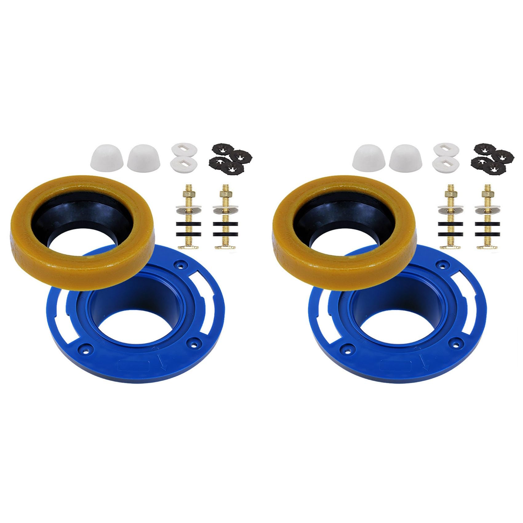 Jnchdghwa Photo Color 2X Toilet Flange With Wax Ring For Toilets Replacement Kit Includes Bolts Pvc Toilet Flange Repair Kit