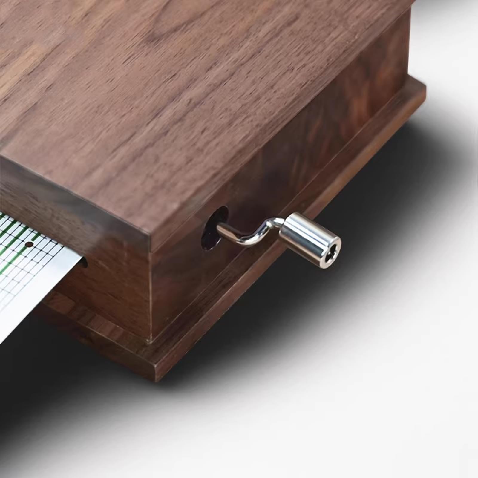 Caja musical de madera con mecanismo de 15 notas, mecanismo de manivela, incluye cinta de papel en blanco para música personalizada, para amigos y seres queridos