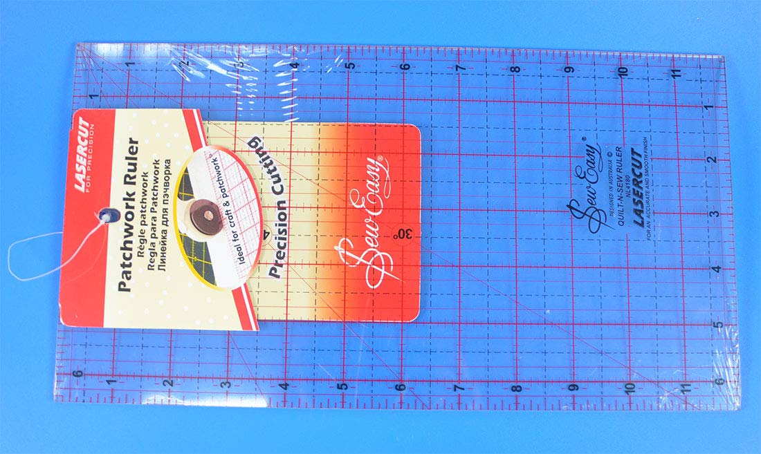 SEW EASY PATCHWORK RULER:12"x 6-1/2" NL4180