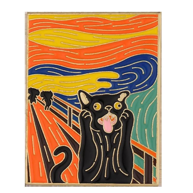 Van Gogh Starry Night Enamel Pin Brooch – Featuring Cat on Bridge Design – Artistic Reproduction of Iconic Painting – Unique Jewelry Accessory with Whimsical Cat Element (B0DGPYPRPN) Amazon Price History, Amazon Price Tracker